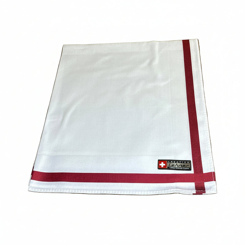 Lehner Men's Swiss Cotton Handkerchiefs - Bordeaux Border