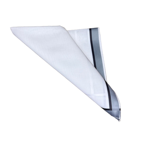 Lehner Mens Swiss Cotton Handkerchiefs - Double Border Design