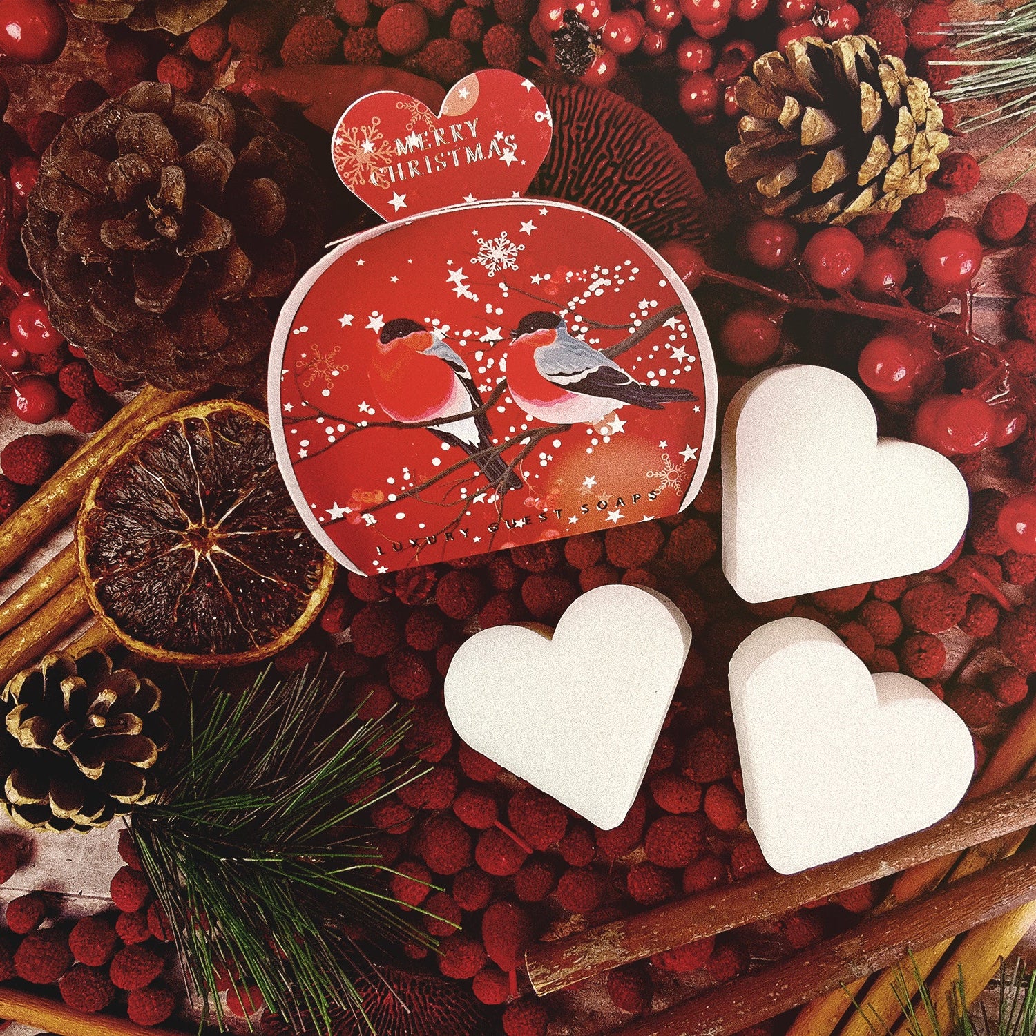 Christmas Tidings Gift Set of Heart Shaped Soaps