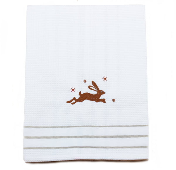 Pheasant & Hare Festive Design Cotton Tea Towels - 25% OFF