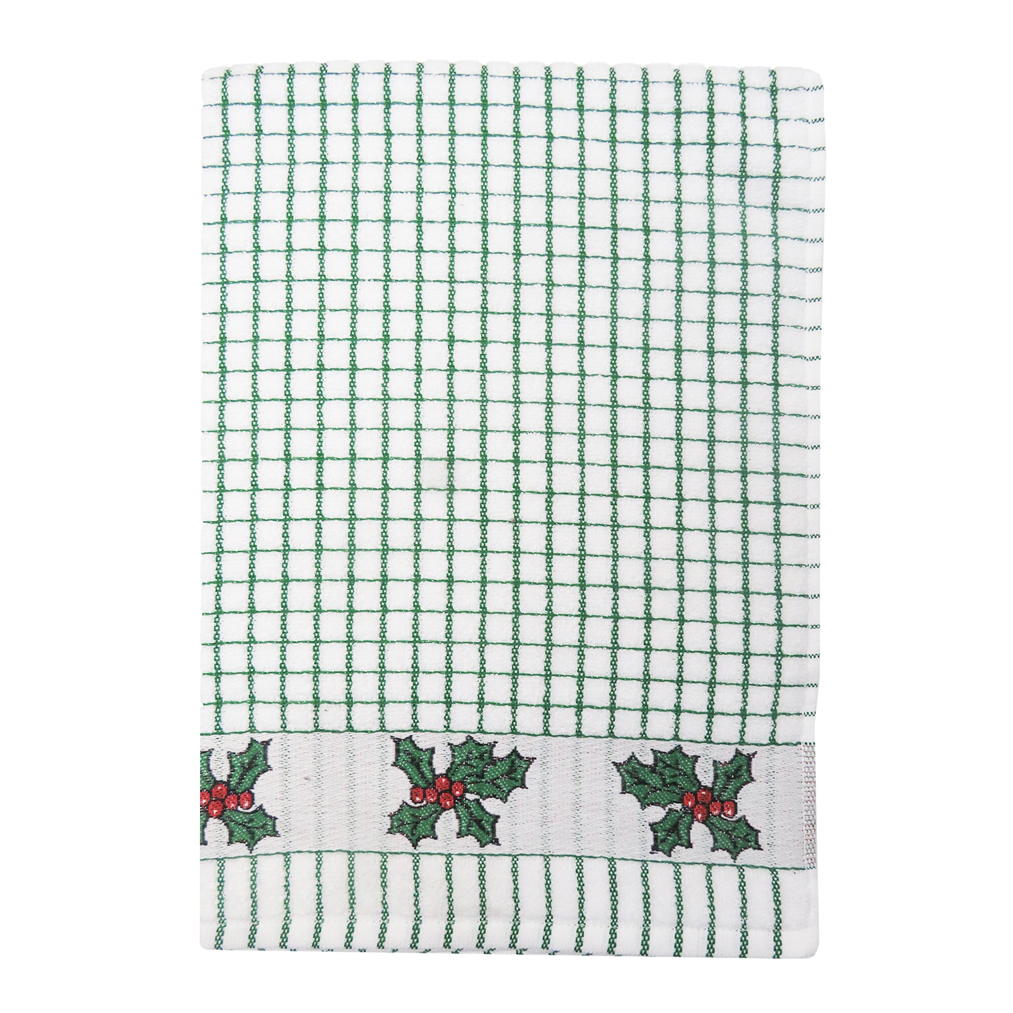 Holly Jacquard Patterned Cotton Terry Tea Towel