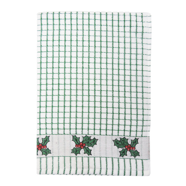 'Holly' Jacquard Patterned Cotton Terry Tea Towel