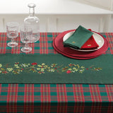 Embroidered 'Holly Berry' Christmas Table Collection