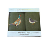 Superior 'Game Birds' 100% Cotton Men's Handkerchiefs (Pack of Two)