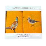 Superior 'Game Birds' 100% Cotton Men's Handkerchiefs (Pack of Two)