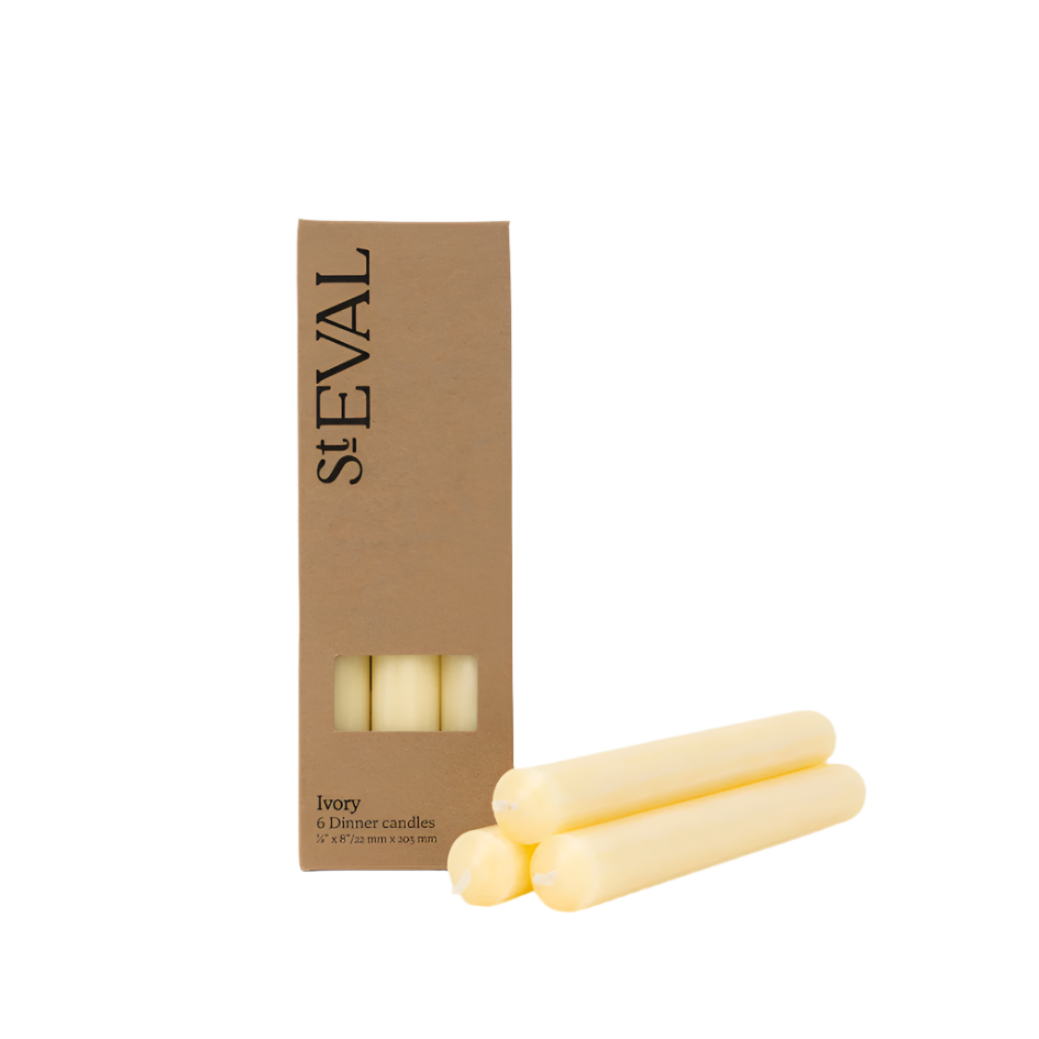 Coloured Dinner Candles Pack of Six (Unscented)