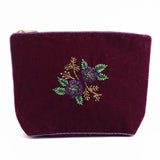 Purple Flower Velvet Pouches