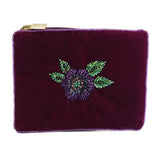 Purple Flower Velvet Pouches