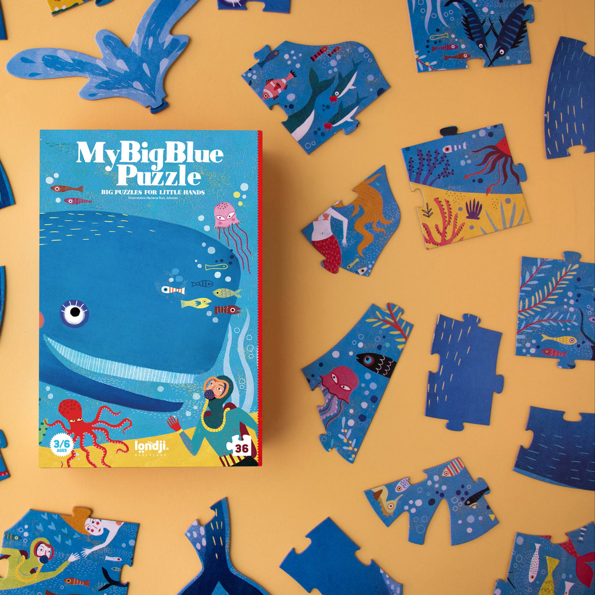 My Big Blue Whale Shaped Puzzle 36 Pieces