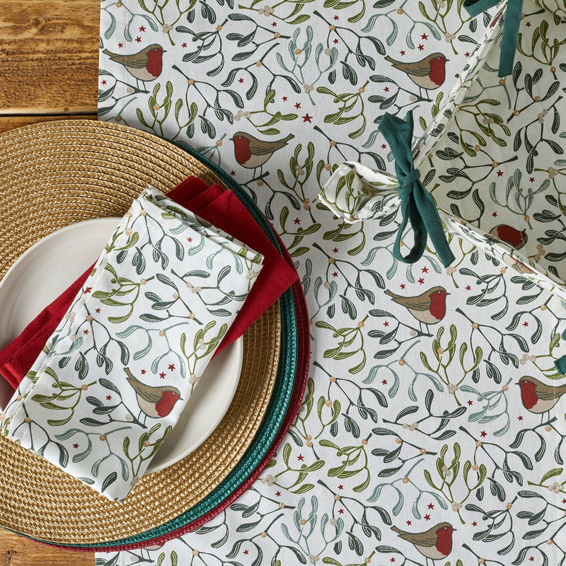 Robin & Mistletoe Cotton Table Linen