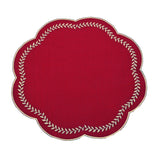 Scalloped Embroidered Leaf Placemats