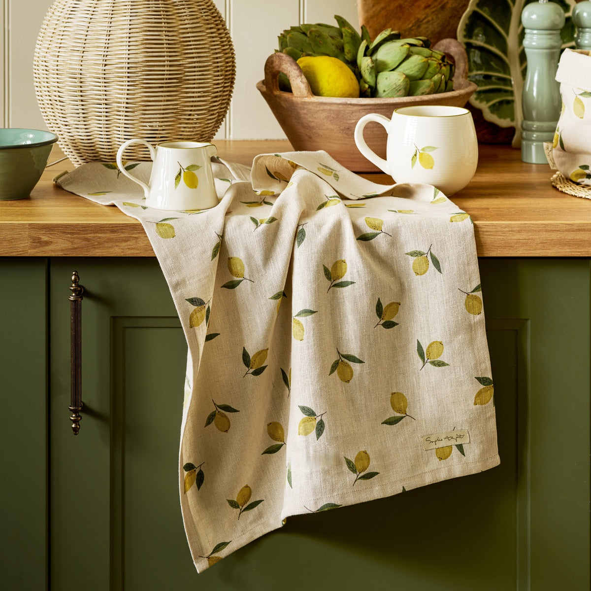 Sophie Allport Lemons Linen Tea Towels