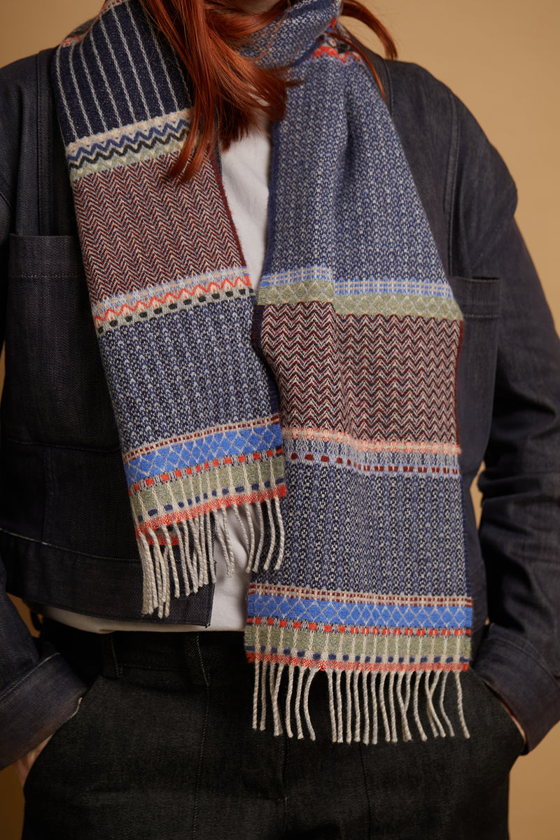 Cassia Blue 100% Merino Lambswool Scarf