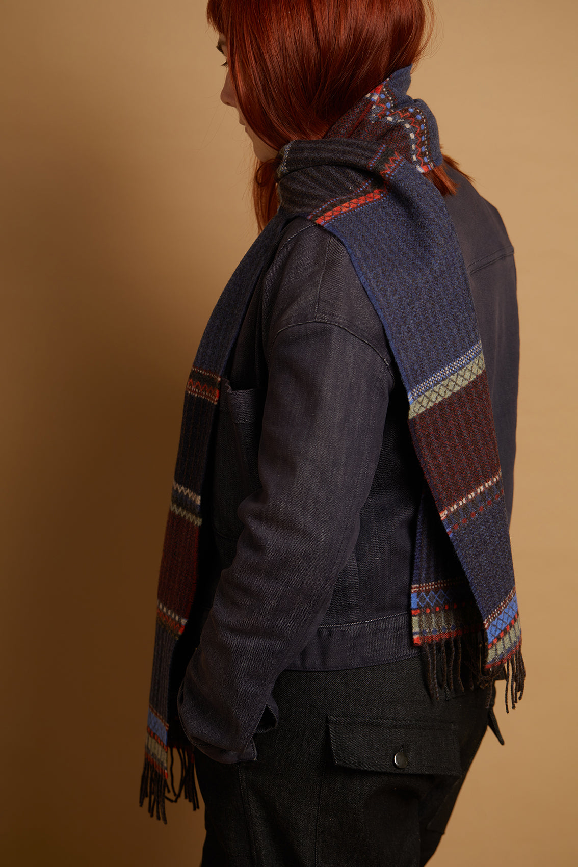 Cassia Blue 100% Merino Lambswool Scarf