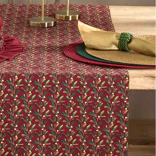 Under the Mistletoe Cotton Table Linen
