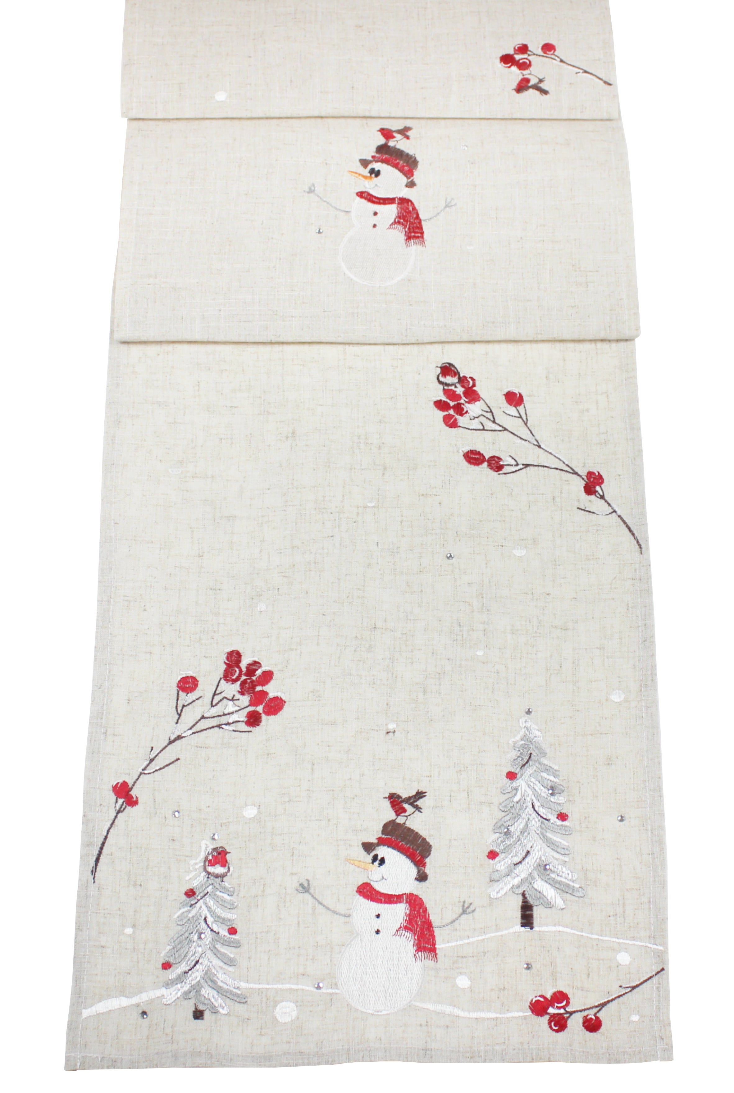 Snowman Robin Festive Table Linens