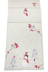 Snowman Robin Festive Table Linens