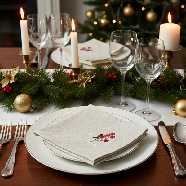 Snowman Robin Festive Table Linens