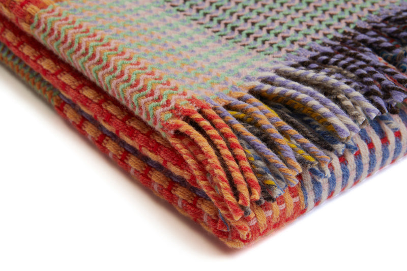 'Lovelace' Merino Lambswool Basketweave Lightweight Throw