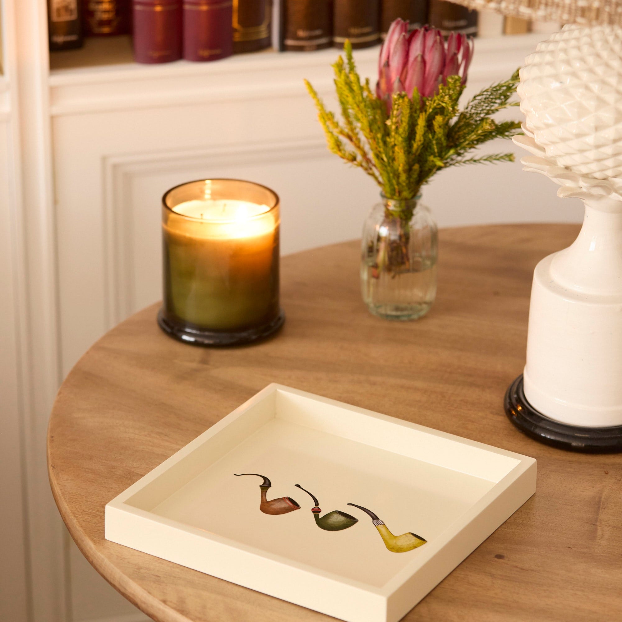 Pipes Design Lacquer Tray