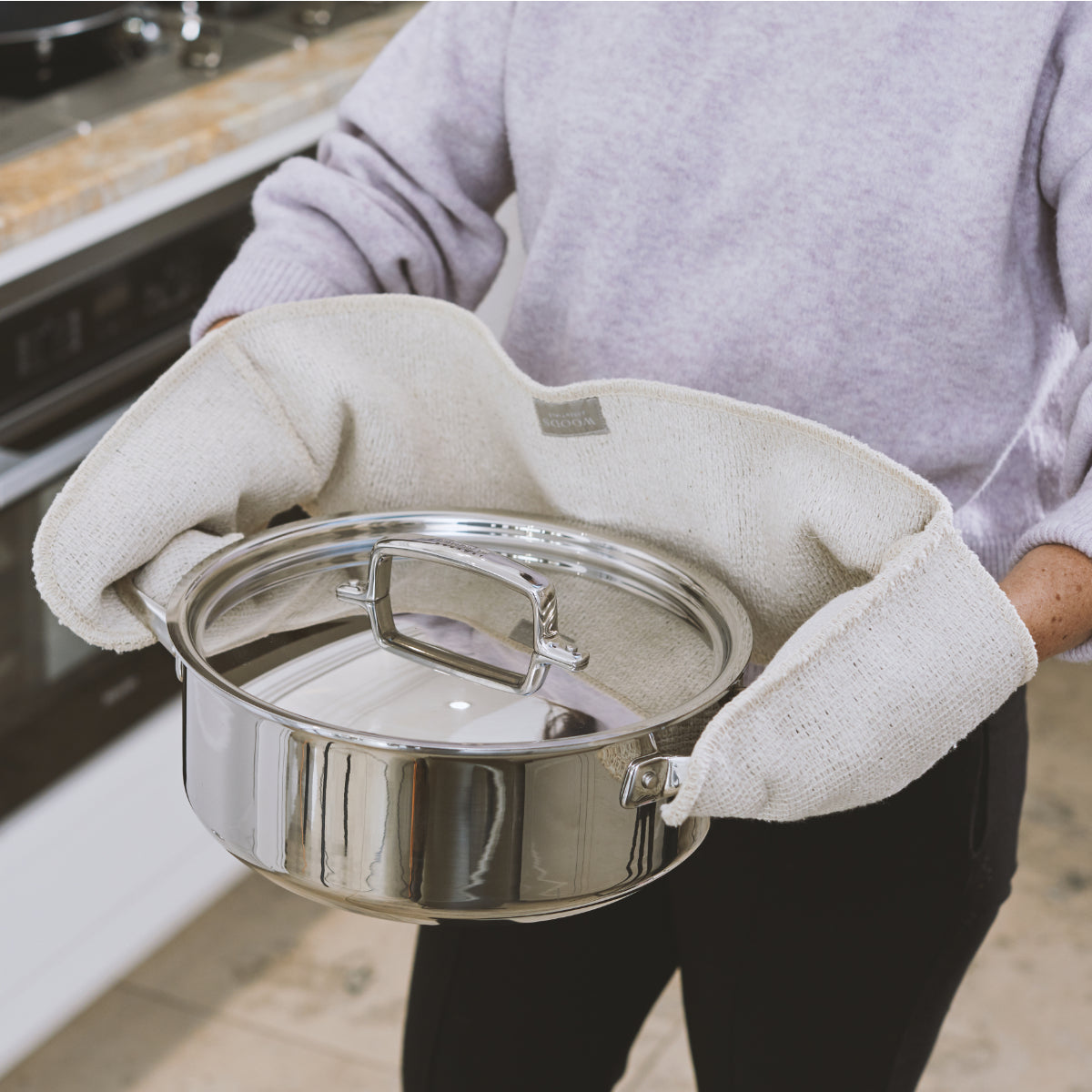 Woods Traditional Cotton Double Oven Gloves