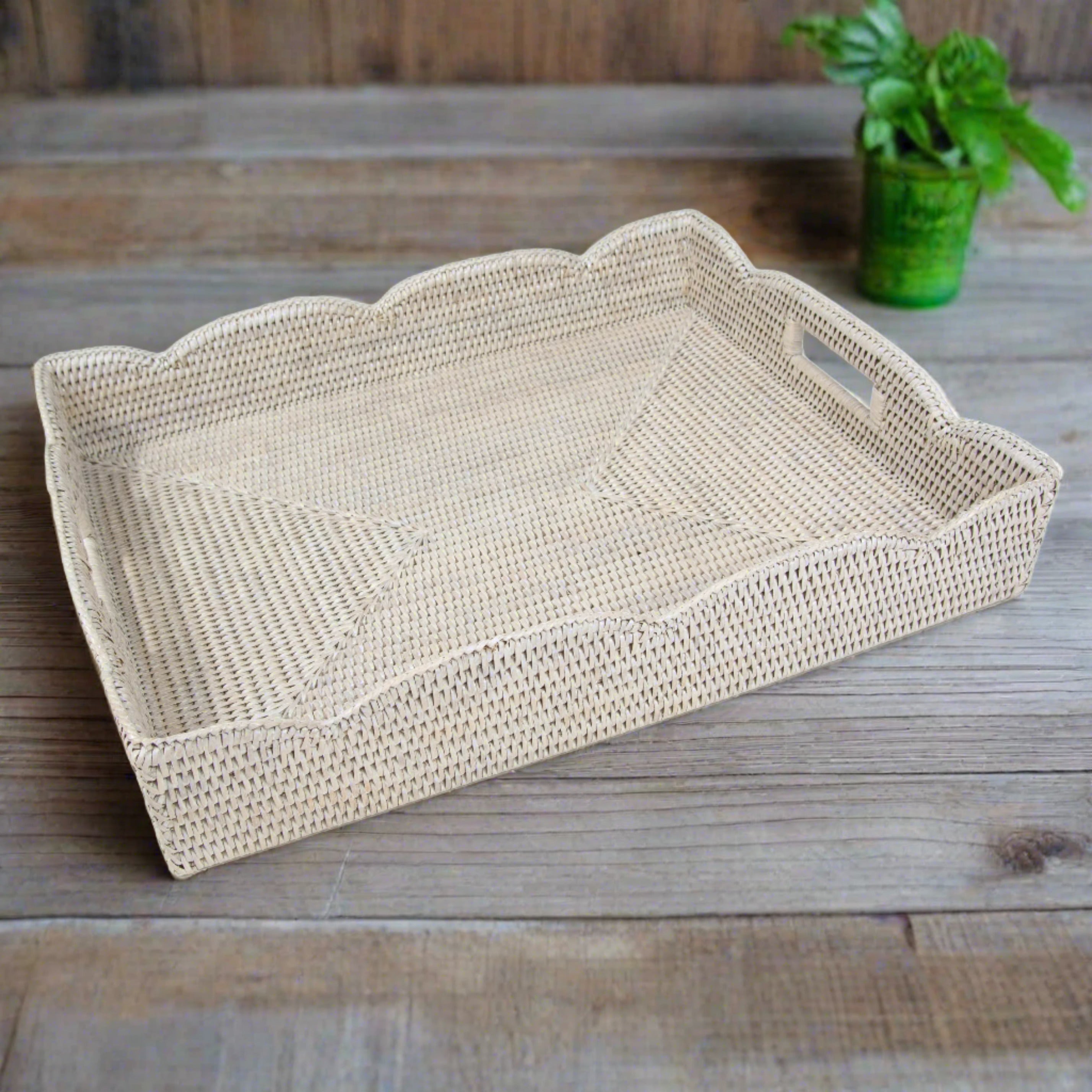 Cream Rattan Trays