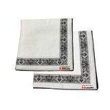 Lehner Men's Swiss Cotton Handkerchiefs - Black Patterned Border