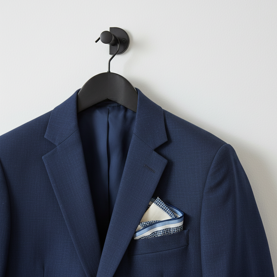 Lehner Men's Swiss Cotton Handkerchiefs - Lattice Border Design