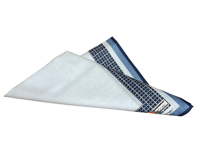 Lehner Men's Swiss Cotton Handkerchiefs - Lattice Border Design