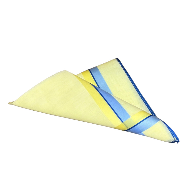 Lehner Ladies Swiss Cotton Handkerchiefs - Double Stripe Border