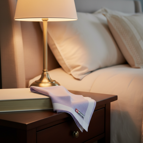 Lehner Ladies Swiss Cotton Handkerchief - White Border