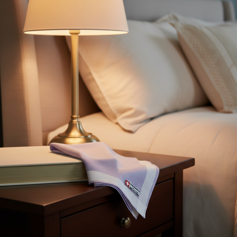 Lehner Ladies Swiss Cotton Handkerchief - White Border