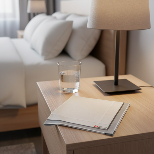 Lehner Mens Swiss Cotton Handkerchiefs - Double Border Design