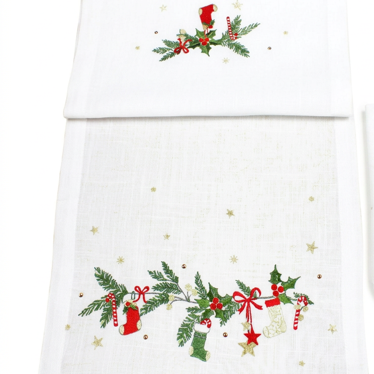 Kissing Bough Festive Table Linens