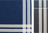 Boxed Set of 6 Navy, Grey & Petrol Blue 6 Stripe Border Men's Handkerchiefs