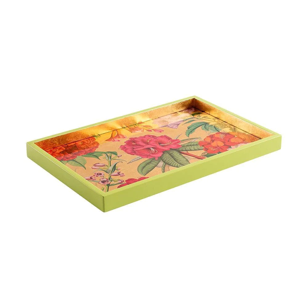 Jefferson's Garden Study Gold Lacquer Trays