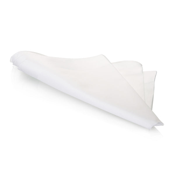 Lehner 'White Hand-Rolled Satin Border' Men's Swiss Cotton Handkerchief
