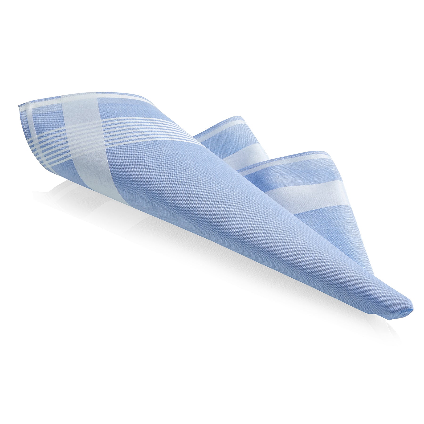 Pañuelos de algodón suizo para hombre de Lehner: diseño de franja blanca y ocho rayas