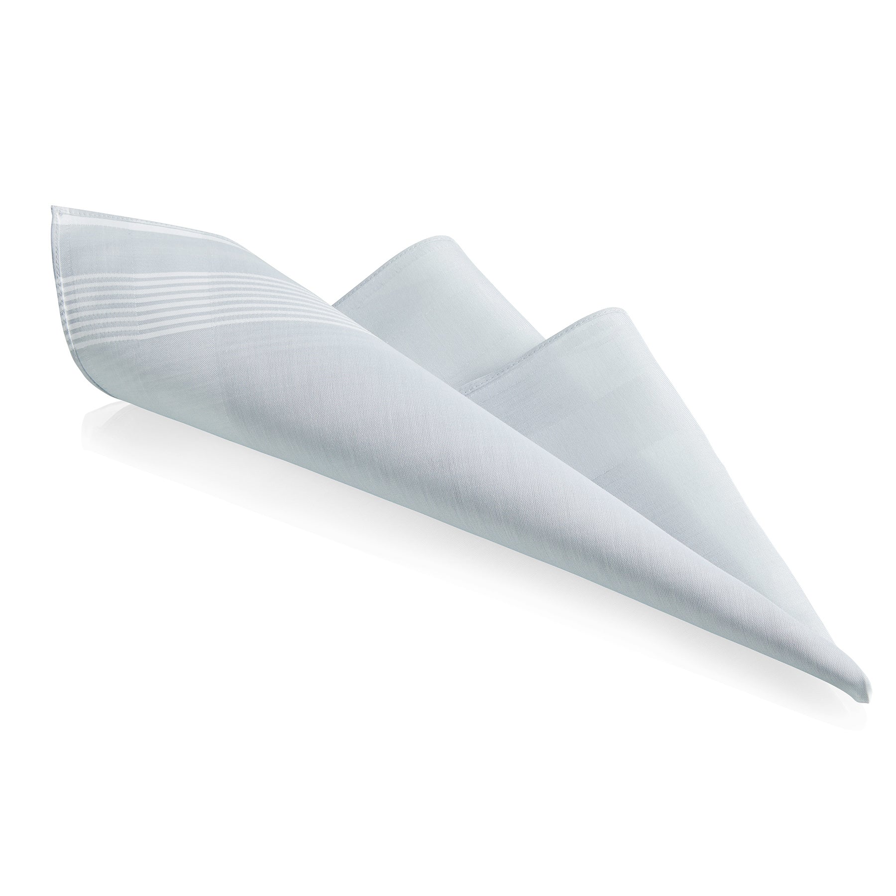 Pañuelos de algodón suizo para hombre de Lehner: diseño de franja blanca y ocho rayas