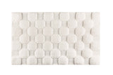 'Aura' Cotton Bath Mat - Beige Mat with all over embossed square pattern