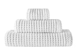 'Aura' Cotton Bath Towel - White Honeycomb embossed Towel