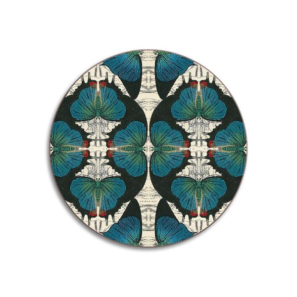 Blue Avenida Home Butterfly Design Coaster