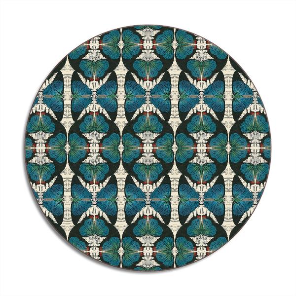 Blue Avenida Home Butterfly Design Round Placemat