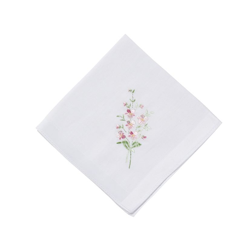 'Floral Bunches' Cotton Ladies Handkerchief