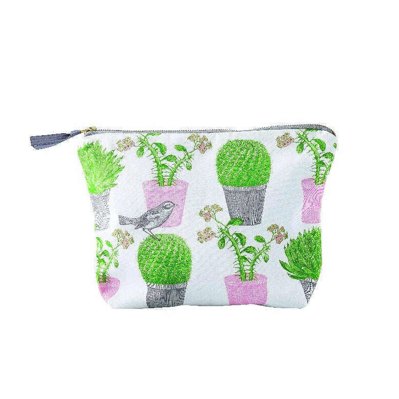 Cactus & Bird Cosmetic Bag Large