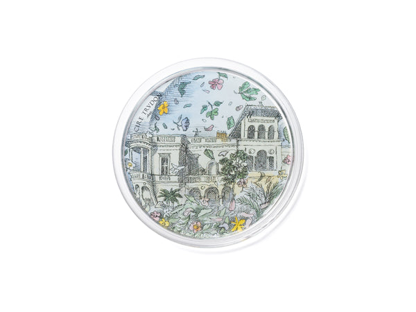 Individual image from Cire Trudon Glass Coupelle Cyrnos - Showing the image of villa cyrnos with its elegant architecture