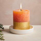 Gold Dipped Pillar Candle