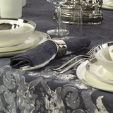 'Beatrice' 100% Linen Grey/Ivory Table Collection