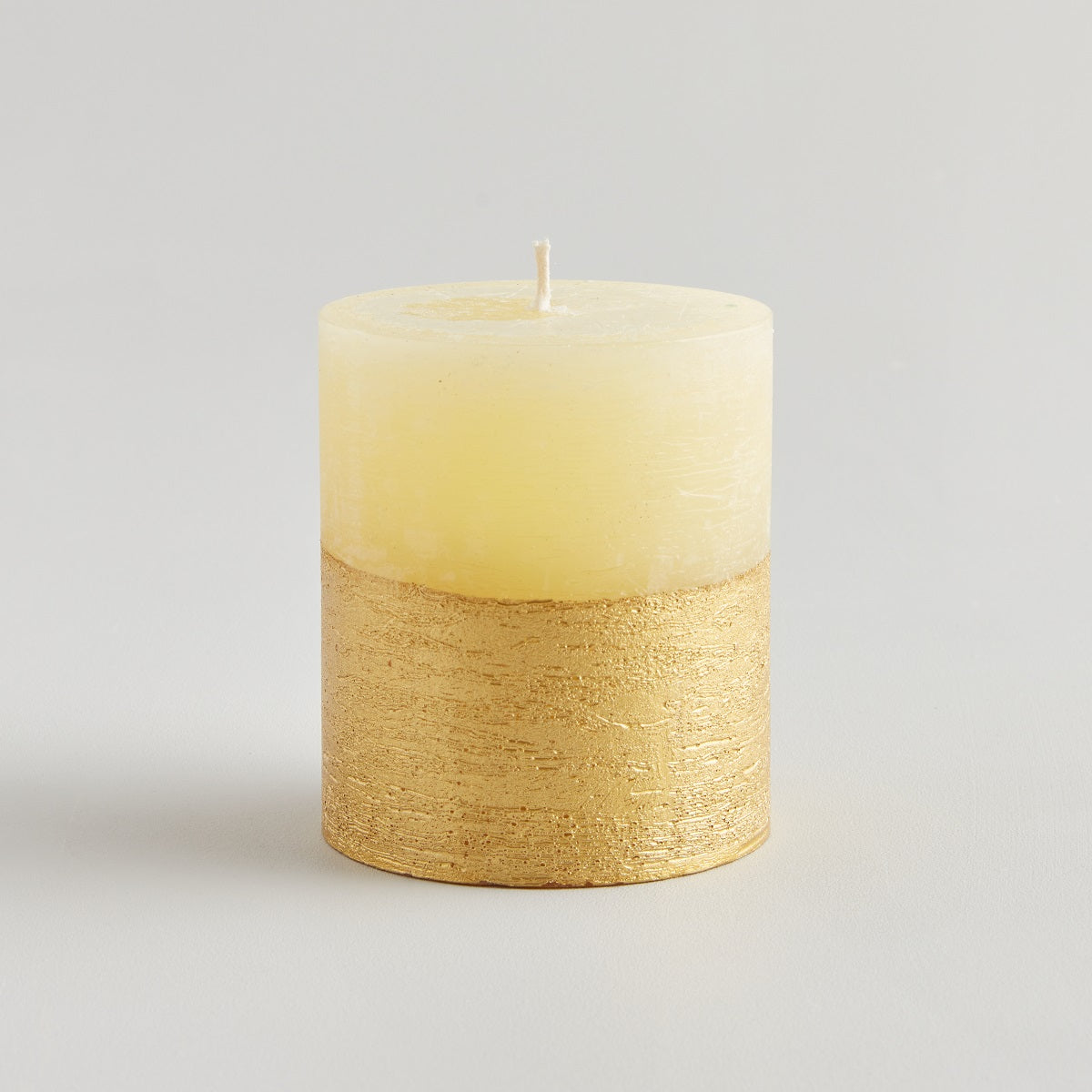 Gold Half Dipped Pillar Candle