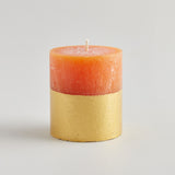 Gold Dipped Pillar Candle